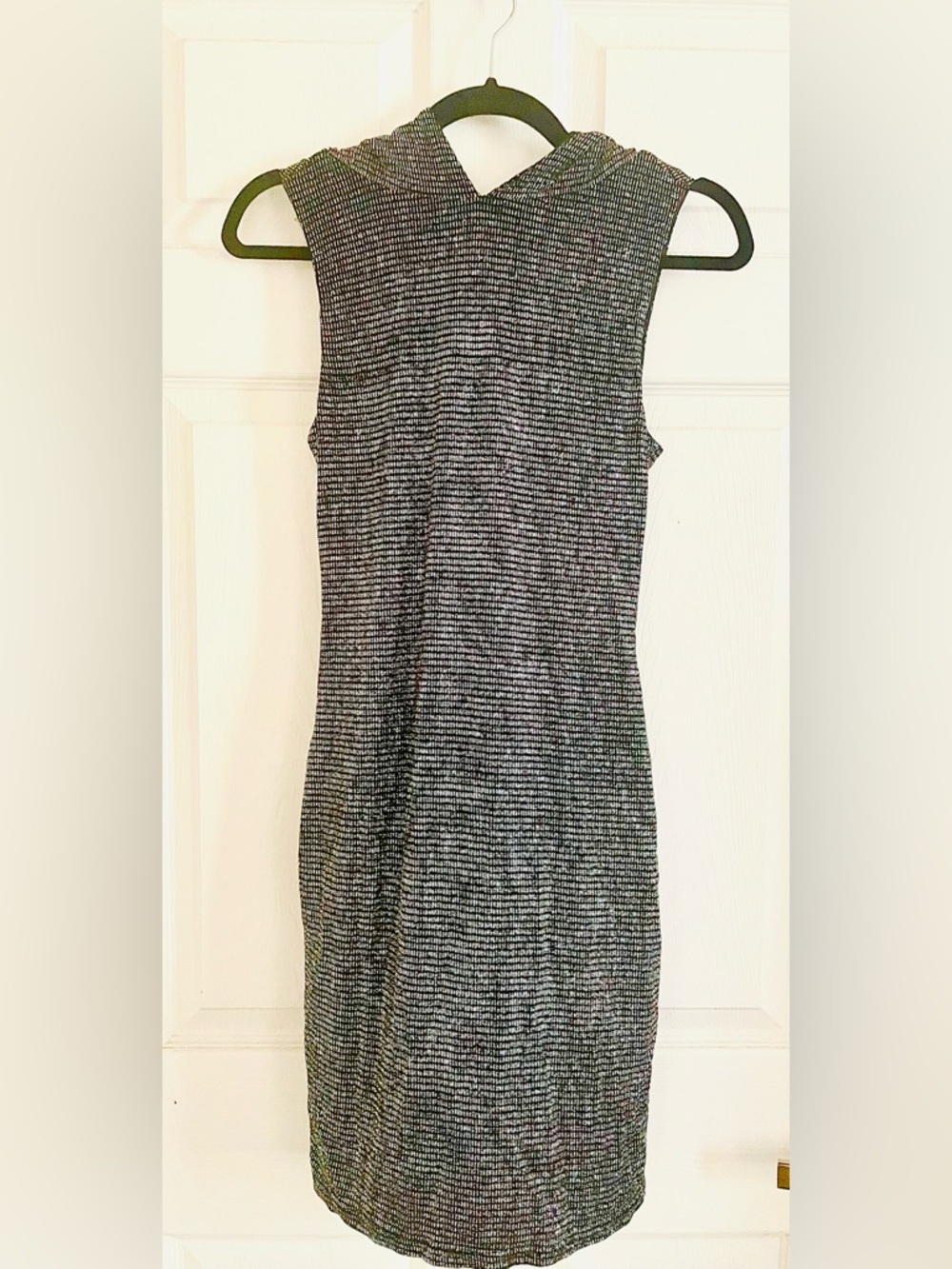 ASOS Black Sparkle/Shimmer Textured Open Back Hoodie Midi Dress